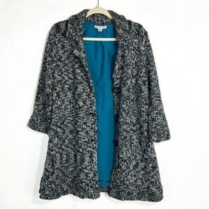 Pendleton Plus Wool Alpaca Blend Soft Chunky Knit Button Lined Cardigan Duster